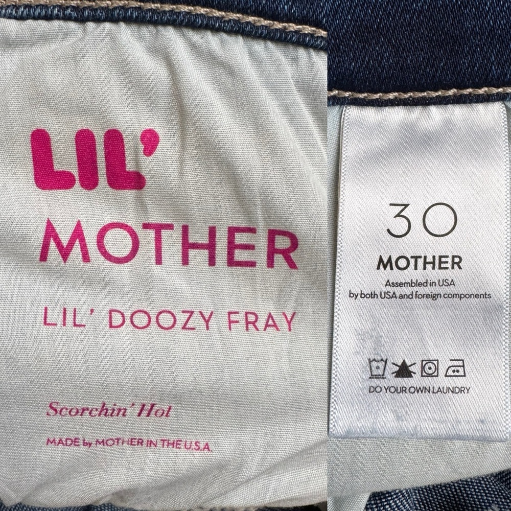 Mother The Lil’ Doozy Fray Jeans in Scorchin Hot Wash Blue Size: 30 - Picture 12 of 15